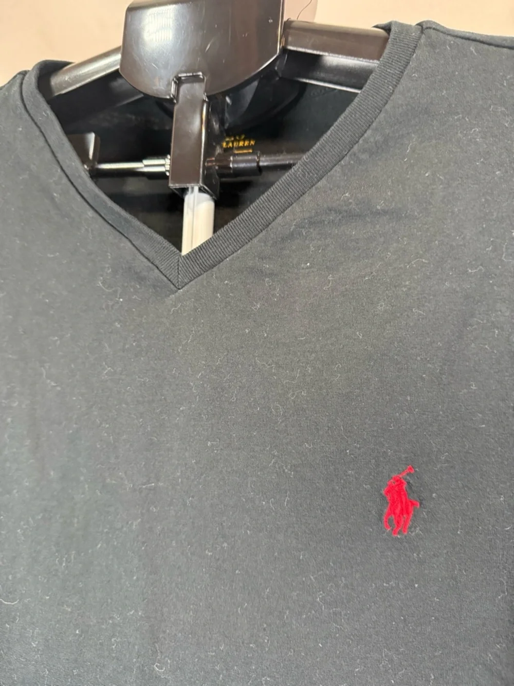 Polo Ralph Lauren Long Sleeve V-Neck Tee - Navy‎ - Large